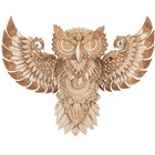  Wooden Owl Wall Art Carved Owl Statue 3d Animal Sculpture Rustic Wall Hanging 