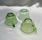Vintage Green Depression Uranium Glass Different Patterns Styles Glow Set Of 3