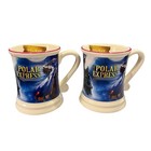 The Polar Express Blue 3d Believe Ticket Cocoa Mugs Coffee Ceramic Set Of 2