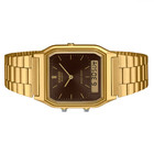 Casio Aq230ga-5a Men s Ana-digi Dual Time Stainless Steel Gold Tone Unisex Watch