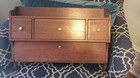 Vintage Wood Wall Mounted Sewing thread Cabinet Drawes And Shelf