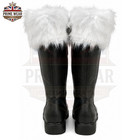 Men s Black Fur Trim Winter Snow Boots Genuine Leather Knee High Zip Boots