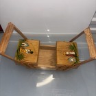 Vtg Mexican Accordion Wood Fold Out Sewing Box Basket Hand Painted Trinkets Folk