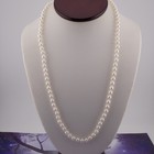 Vintage 14k Yg 6mm White Cultured Pearl Knotted 24  Necklace By Ocp