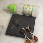14k Solid Yellow Gold Amber Dangle Earrings 1 25 Inch Vintage Gemstone Earrings 