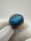 Vintage 925 Sterling Silver Pill Box With Blue Stone     26 96g     Rare