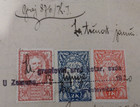 Slovenia 1920 Yugoslavia Shs - 3 Postage Stamps Used As Revenues -court Document