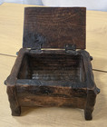 Vtg Rustic Medieval Gothic Wood Pirate Treasure Trinket Jewelry Box Chest 4 5x3