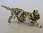 Solid Sterling Silver Cast Cat Kitten Figure London 1995 Animal 18g
