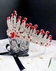 Princess Tiara  Red Crystal Headband  Birthday Crown  Homecoming Queen Prom