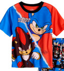 Sonic The Hedgehog Pajamas Shorts T Shirt Set Boys Size 4 6 8 10 12 Shadow New