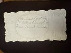 Antique Die Cut Early Christmas Card Pretty Girl Emboss Victorian 1890s Holiday