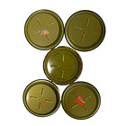 Lot Of 6 Vintage Coca Cola Metal Coasters Green Victorian Ladies 3 25 Inch