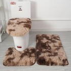 3pc Bathroom Rug Set Toilet Lid Cover Bath Mat Non-slip Absorbent Soft