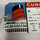 1958 Cunard Line Ocean Liner Britannic Unused Baggage Luggage Tag