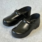 Dansko Womens Black Leather Slip Resistant Clogs Eu 41 10 5-11 Comfort Nurse