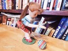 Very Nice Vintage 1950 s Tps Toys Tin  Wind Up  Suzy Ball Bouncing Young Girl  2
