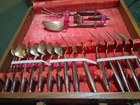 Vintage Brass Flatwear With Rosewood Handles