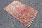3 3x5 2 Ft Rug  Vintage Turkish Rug  Red Brown Solid Rug