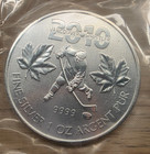 2010 Bu Canada 5 Dollars 1 Oz Maple Leaf Vancouver Olympics World Coin- Silver