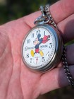 Vintage Mickey Mouse Bradley Pocket Watch- Runs And Keeps Time