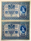 Austria-hungary 1000 Kronen 1902     Two Unc Consecutive Banknotes  series 1444 
