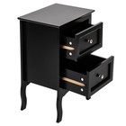 Bedroom Nightstand Bedside Table Bedroom End Table Storage Wood W  2 Drawer