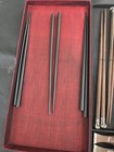 Vintage Elephant Chopsticks Set 6 Pair W Rests Box Asian Wood Gift Set
