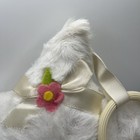 Vintage Eden Musical Star Plush White Wind Up Sleepy Face Bow   Flower- Tested