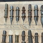 Turner   Harrison Falcon Pen Works Metal Dip Pen Nibs Display Card Lot