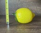 Vtg Murano Style Hand Blown Glass Yellow Lemon 5    Textured Realistic Art Glass