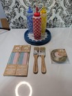 Dolly Parton Kitchen Collection Lot Red Blue White Bundle Floral And Butterfly 
