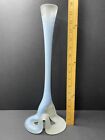 Funeral Vase Vintage Mcm Hand-blown Glass Frosted With Picture Stand Stretch