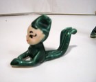 Vintage Pair Of Handmade Pottery Pixie Elves Nice 