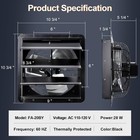 Wall Mounted Shutter Exhaust Fan With Thermostat And Speed Controller For Attic