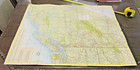 Vtg 1960 British Columbia Canada Road Tourism Map Travel Guide 24x31  Ad