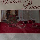 Christmas Tablecloth Fabric Rectangle 60  X 104  Pointsettia Ivory Brownstone