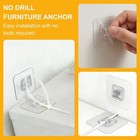 Furniture Anchors No Drill  Adhesive Anti Tip For Baby 8pcs 