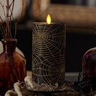 Luminara Spider Flameless Led Candle  Black   Gold 3  X 6 5   Moving Flame Pi   