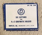 Graflex 4 Septums For 4x5 Grafmatic Holder With Original Box Vintage