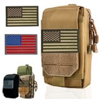 Tactical Molle Pouch Utility Edc Molle Waist Bag Belt Phone Pouch Us Flag Patch