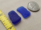 Genuine Pure Beach Sea Glass Surf Tumbled Cobalt Blue Frosted Ocean Medium V03