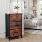 Nightstand With 3 Fabric Drawers bedroom Bedside Table Organizer Chest Of Drawer