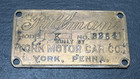  1905-09 Pullman Model K  3254 York Motor Car Co Pennsylvania Data Tag M257