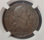 1774 Spanish Colonial Spain Milled 8 Maravedis Large Copper Pirate Coin Ngc Slab