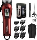 Rechargeable Hair Clippers For Men - Professional Barber Trimmer Kit  Red