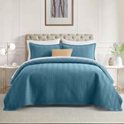 Bedspread Set 3-piece Bedspread Lightweight Quilt Linen Chevron Pattern Coverlet