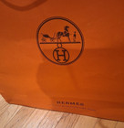 Authentic Hermes Large Orange Box 18 w X 15 l X 4  H  Shopping Bag   70  Ribbon