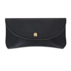 Leather Eyeglass Case Genuine Leather Sunglasses Case Eyewear Pouch Black