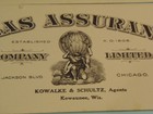 2 Atlas Assurance Co   Limited Kowalke   Schultz  Agents Advertising Ink Blotter